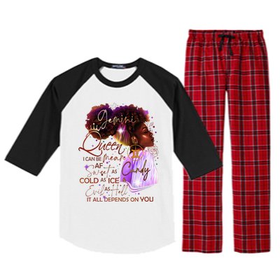 Gemini Queen Sweet As Candy Birthday Gift For Black Women Raglan Sleeve Pajama Set