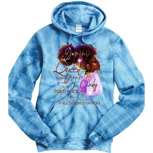 Gemini Queen Sweet As Candy Birthday Gift For Black Women Tie Dye Hoodie