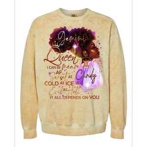 Gemini Queen Sweet As Candy Birthday Gift For Black Women Colorblast Crewneck Sweatshirt