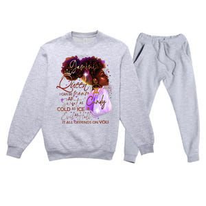 Gemini Queen Sweet As Candy Birthday Gift For Black Women Premium Crewneck Sweatsuit Set