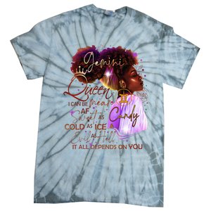 Gemini Queen Sweet As Candy Birthday Gift For Black Women Tie-Dye T-Shirt