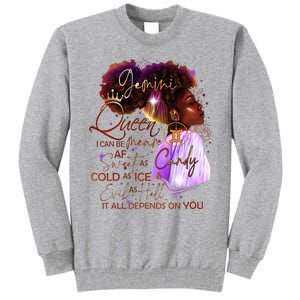 Gemini Queen Sweet As Candy Birthday Gift For Black Women Tall Sweatshirt