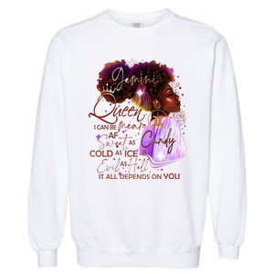 Gemini Queen Sweet As Candy Birthday Gift For Black Women Garment-Dyed Sweatshirt