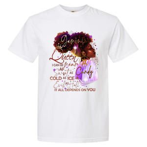 Gemini Queen Sweet As Candy Birthday Gift For Black Women Garment-Dyed Heavyweight T-Shirt