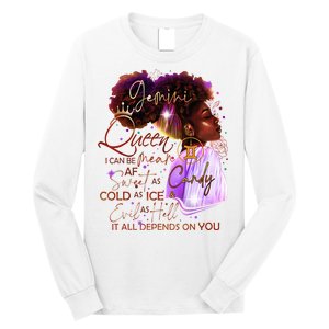 Gemini Queen Sweet As Candy Birthday Gift For Black Women Long Sleeve Shirt