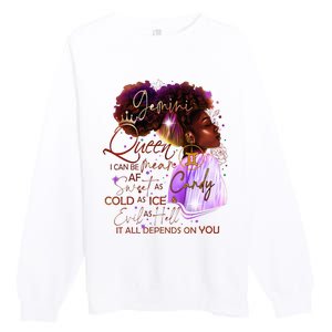 Gemini Queen Sweet As Candy Birthday Gift For Black Women Premium Crewneck Sweatshirt