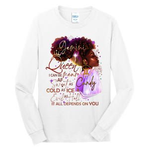 Gemini Queen Sweet As Candy Birthday Gift For Black Women Tall Long Sleeve T-Shirt