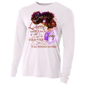 Gemini Queen Sweet As Candy Birthday Gift For Black Women Cooling Performance Long Sleeve Crew