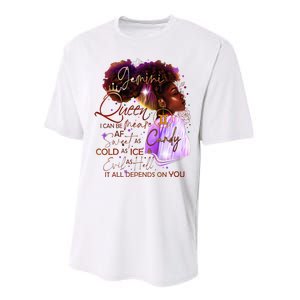 Gemini Queen Sweet As Candy Birthday Gift For Black Women Performance Sprint T-Shirt