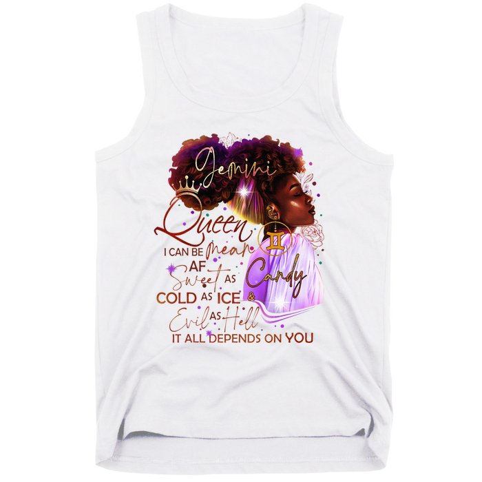 Gemini Queen Sweet As Candy Birthday Gift For Black Women Tank Top