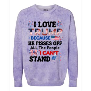 Great Quote Supporters I Love Trump Eagle Bow Tie Map Usa Gift Colorblast Crewneck Sweatshirt