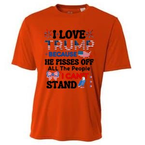 Great Quote Supporters I Love Trump Eagle Bow Tie Map Usa Gift Cooling Performance Crew T-Shirt