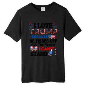 Great Quote Supporters I Love Trump Eagle Bow Tie Map Usa Gift Tall Fusion ChromaSoft Performance T-Shirt