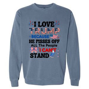 Great Quote Supporters I Love Trump Eagle Bow Tie Map Usa Gift Garment-Dyed Sweatshirt