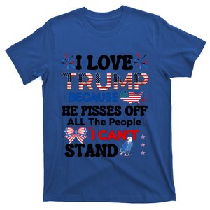 Great Quote Supporters I Love Trump Eagle Bow Tie Map Usa Gift T-Shirt