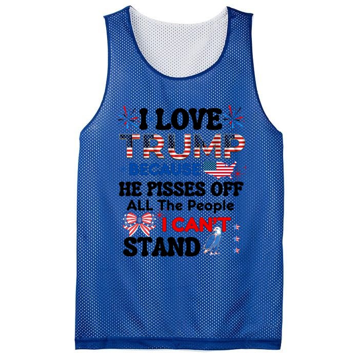 Great Quote Supporters I Love Trump Eagle Bow Tie Map Usa Gift Mesh Reversible Basketball Jersey Tank