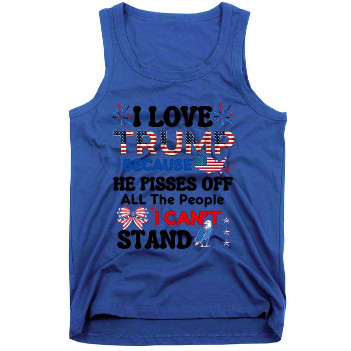 Great Quote Supporters I Love Trump Eagle Bow Tie Map Usa Gift Tank Top