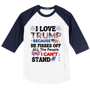 Great Quote Supporters I Love Trump Eagle Bow Tie Map Usa Gift Baseball Sleeve Shirt