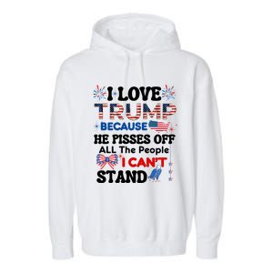 Great Quote Supporters I Love Trump Eagle Bow Tie Map Usa Gift Garment-Dyed Fleece Hoodie