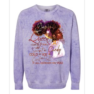 Gemini Queen Sweet As Candy Birthday Gift For Black Women Colorblast Crewneck Sweatshirt