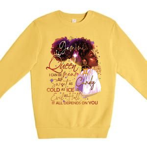 Gemini Queen Sweet As Candy Birthday Gift For Black Women Premium Crewneck Sweatshirt