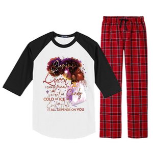 Gemini Queen Sweet As Candy Birthday Gift For Black Women Raglan Sleeve Pajama Set