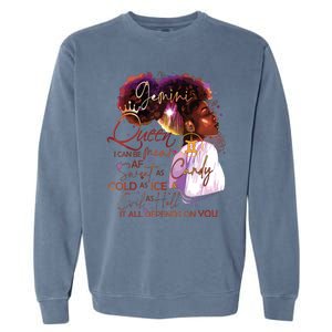 Gemini Queen Sweet As Candy Birthday Gift For Black Women Garment-Dyed Sweatshirt