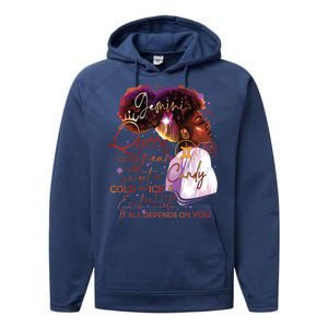 Gemini Queen Sweet As Candy Birthday Gift For Black Women Performance Fleece Hoodie