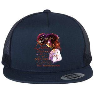 Gemini Queen Sweet As Candy Birthday Gift For Black Women Flat Bill Trucker Hat