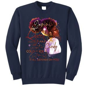 Gemini Queen Sweet As Candy Birthday Gift For Black Women Tall Sweatshirt