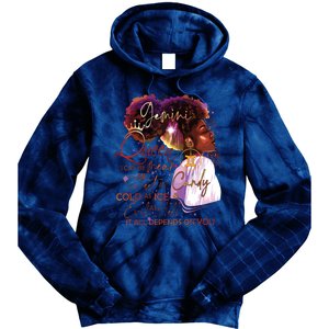 Gemini Queen Sweet As Candy Birthday Gift For Black Women Tie Dye Hoodie