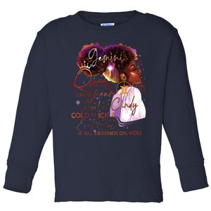 Gemini Queen Sweet As Candy Birthday Gift For Black Women Toddler Long Sleeve Shirt