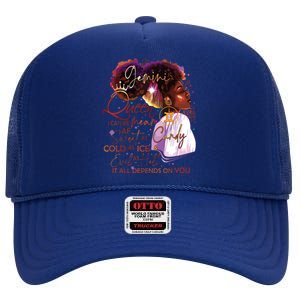 Gemini Queen Sweet As Candy Birthday Gift For Black Women High Crown Mesh Back Trucker Hat