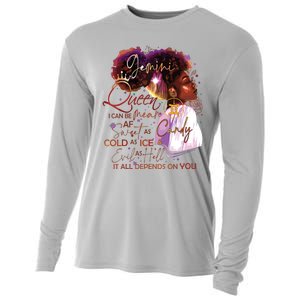 Gemini Queen Sweet As Candy Birthday Gift For Black Women Cooling Performance Long Sleeve Crew