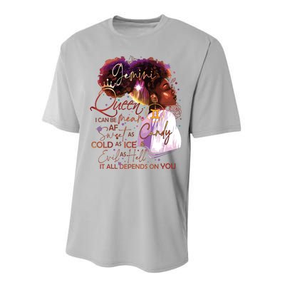 Gemini Queen Sweet As Candy Birthday Gift For Black Women Performance Sprint T-Shirt