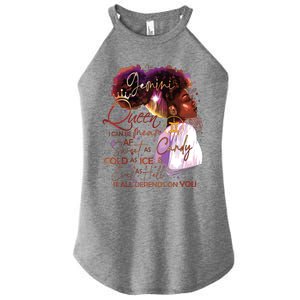 Gemini Queen Sweet As Candy Birthday Gift For Black Women Women’s Perfect Tri Rocker Tank