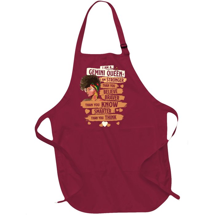 Gemini Queen Sweet As Candy Birthday Gift For Black Women Full-Length Apron With Pockets