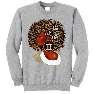 Gemini Queen Sweet As Candy Birthday Gift For Black wonen Tall Sweatshirt