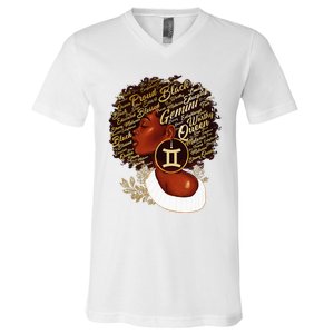 Gemini Queen Sweet As Candy Birthday Gift For Black wonen V-Neck T-Shirt