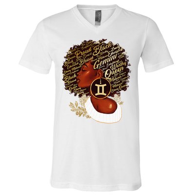 Gemini Queen Sweet As Candy Birthday Gift For Black wonen V-Neck T-Shirt