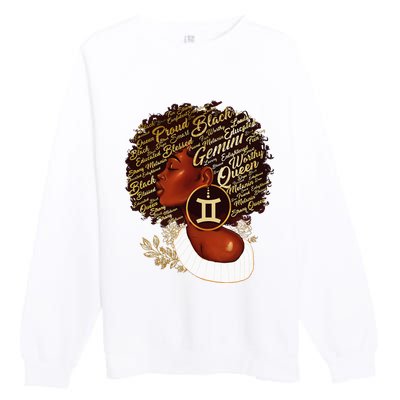 Gemini Queen Sweet As Candy Birthday Gift For Black wonen Premium Crewneck Sweatshirt