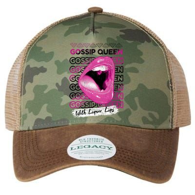 Gossip Queen With Liquor Lips Legacy Tie Dye Trucker Hat