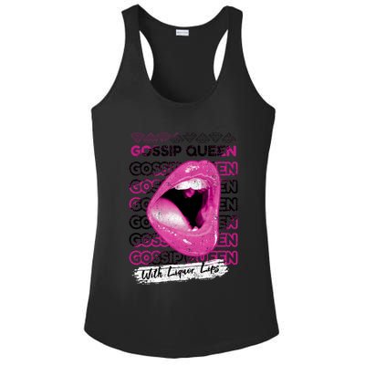 Gossip Queen With Liquor Lips Ladies PosiCharge Competitor Racerback Tank