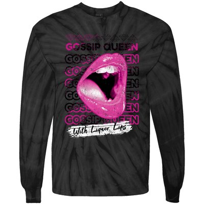 Gossip Queen With Liquor Lips Tie-Dye Long Sleeve Shirt