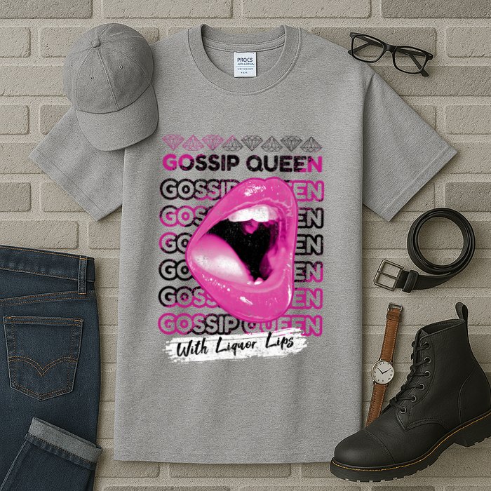 Gossip Queen With Liquor Lips Tall T-Shirt