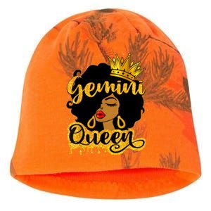 Gemini Queen Zodiac Sign Birthday Girl Afro Black Woman Kati - Camo Knit Beanie