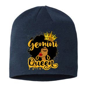 Gemini Queen Zodiac Sign Birthday Girl Afro Black Woman Sustainable Beanie