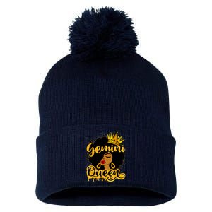 Gemini Queen Zodiac Sign Birthday Girl Afro Black Woman Pom Pom 12in Knit Beanie