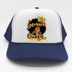 Gemini Queen Zodiac Sign Birthday Girl Afro Black Woman Trucker Hat