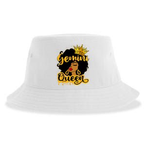 Gemini Queen Zodiac Sign Birthday Girl Afro Black Woman Sustainable Bucket Hat